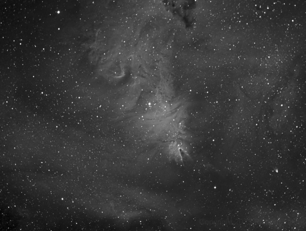 Туманность Конус, снятая с фильтром Hydrogen Alpha. Туманность Конус входит в состав созвездия Единорог