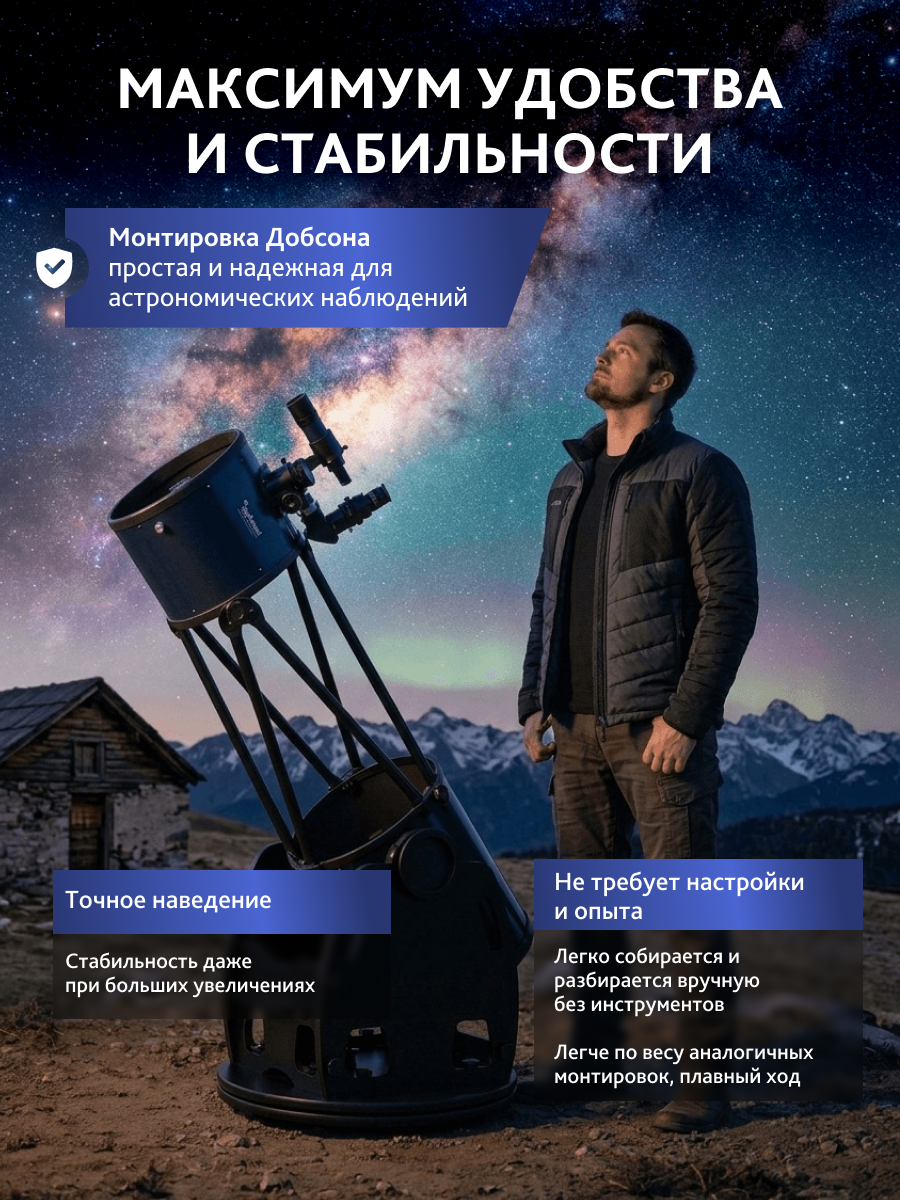 Телескоп Добсона Levenhuk New Skyline PRO 12" (300/1525) Retractable фото