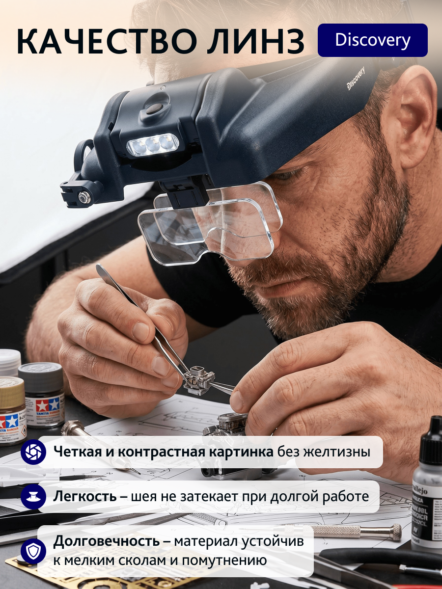 Лупа налобная Levenhuk Discovery Crafts DHD 40 изображение