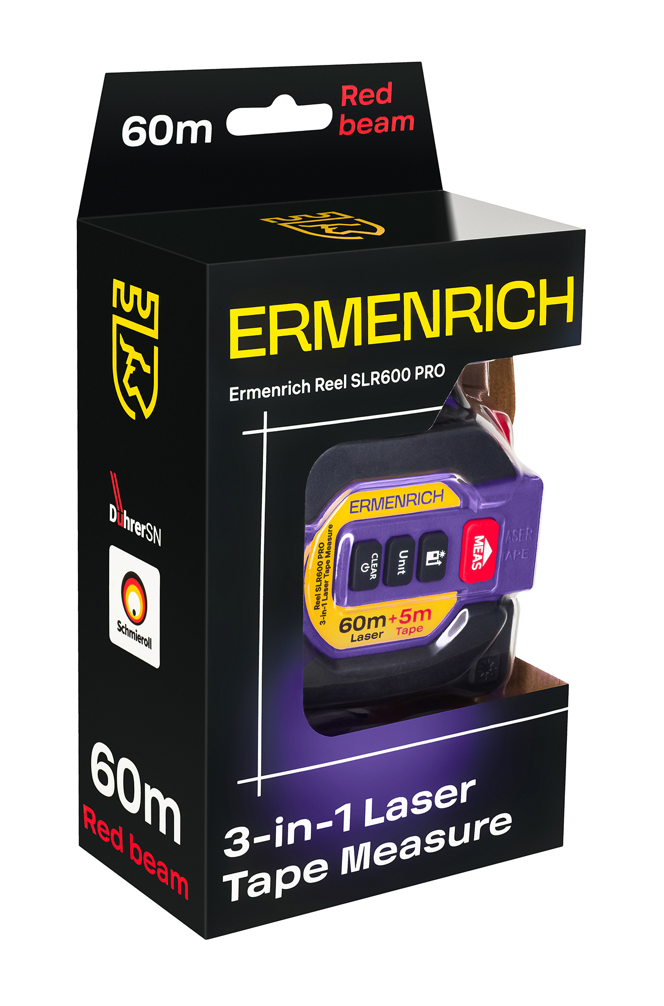 Рулетка с лазерным дальномером («3 в 1») Ermenrich Reel SLR600 PRO