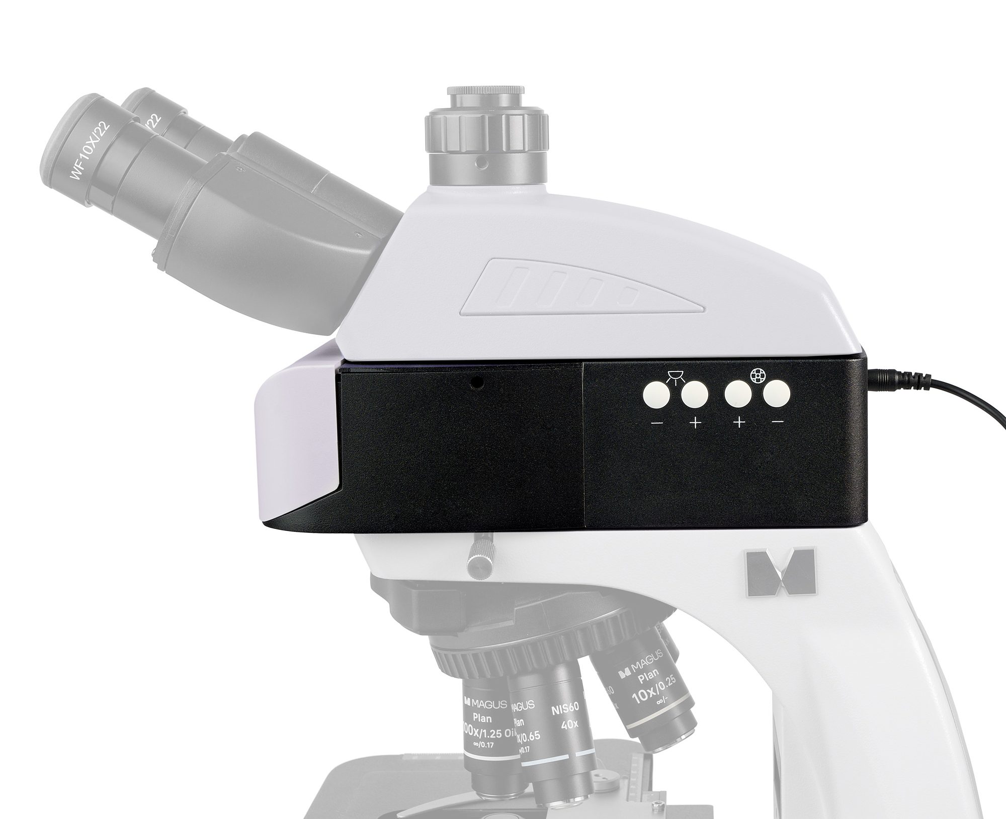 Насадка эпи-люминесцентная моторизованная MAGUS Epi-FL04M LED, блоки люминесцентных фильтров B/G/UV изображение