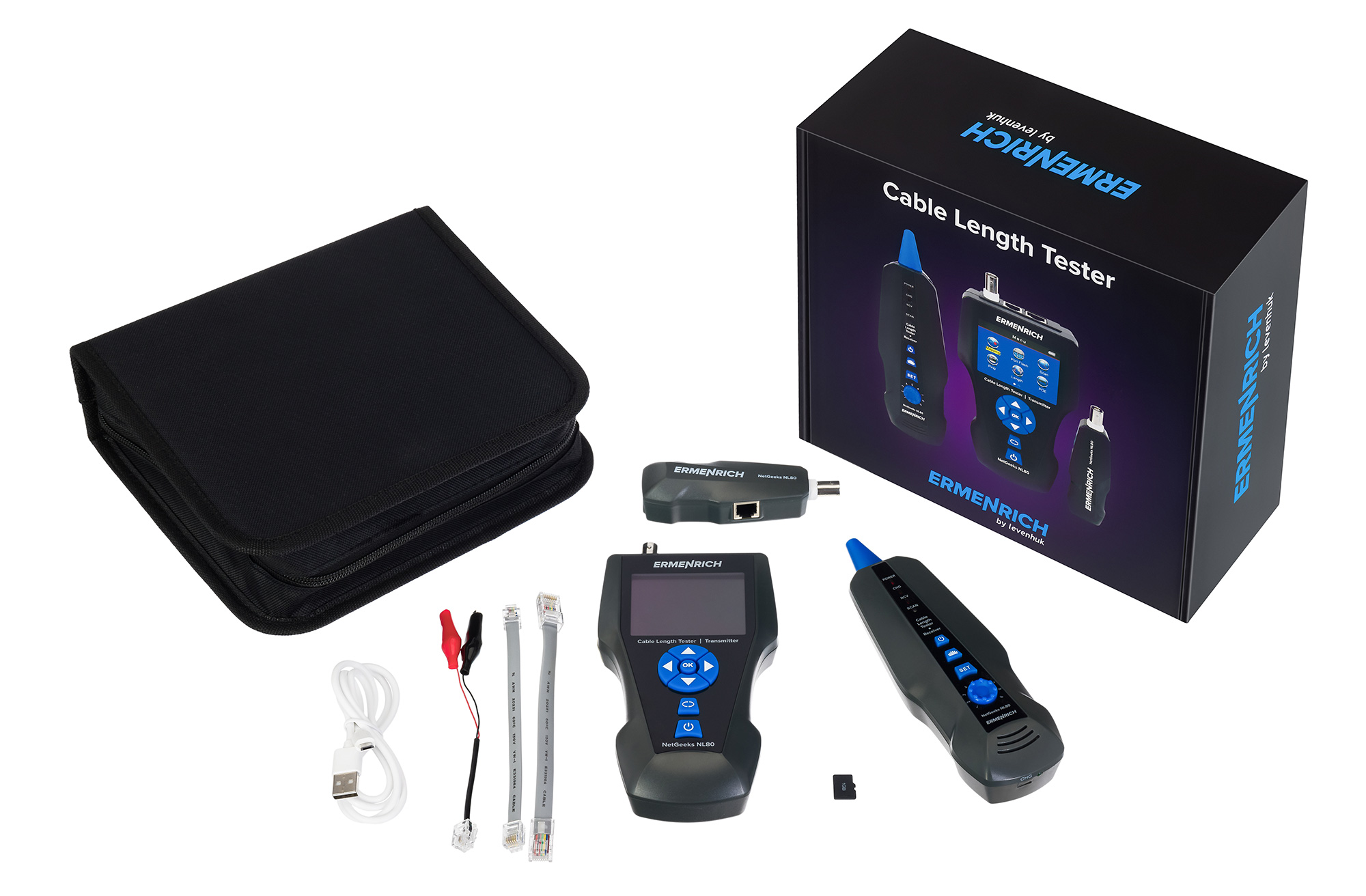 Измеритель длины кабеля Ermenrich NetGeeks NL80 изображение