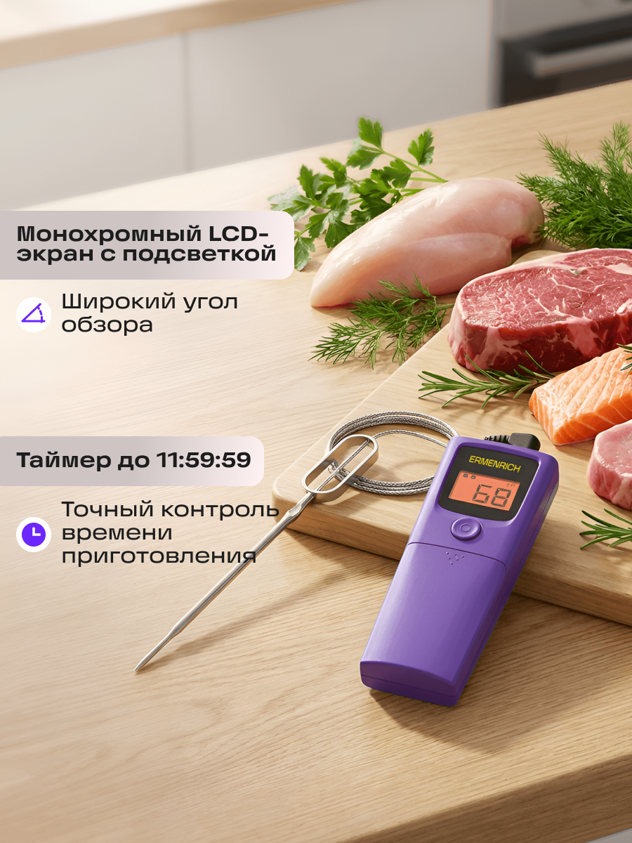 Термометр для мяса Ermenrich BBQ GT20 фото