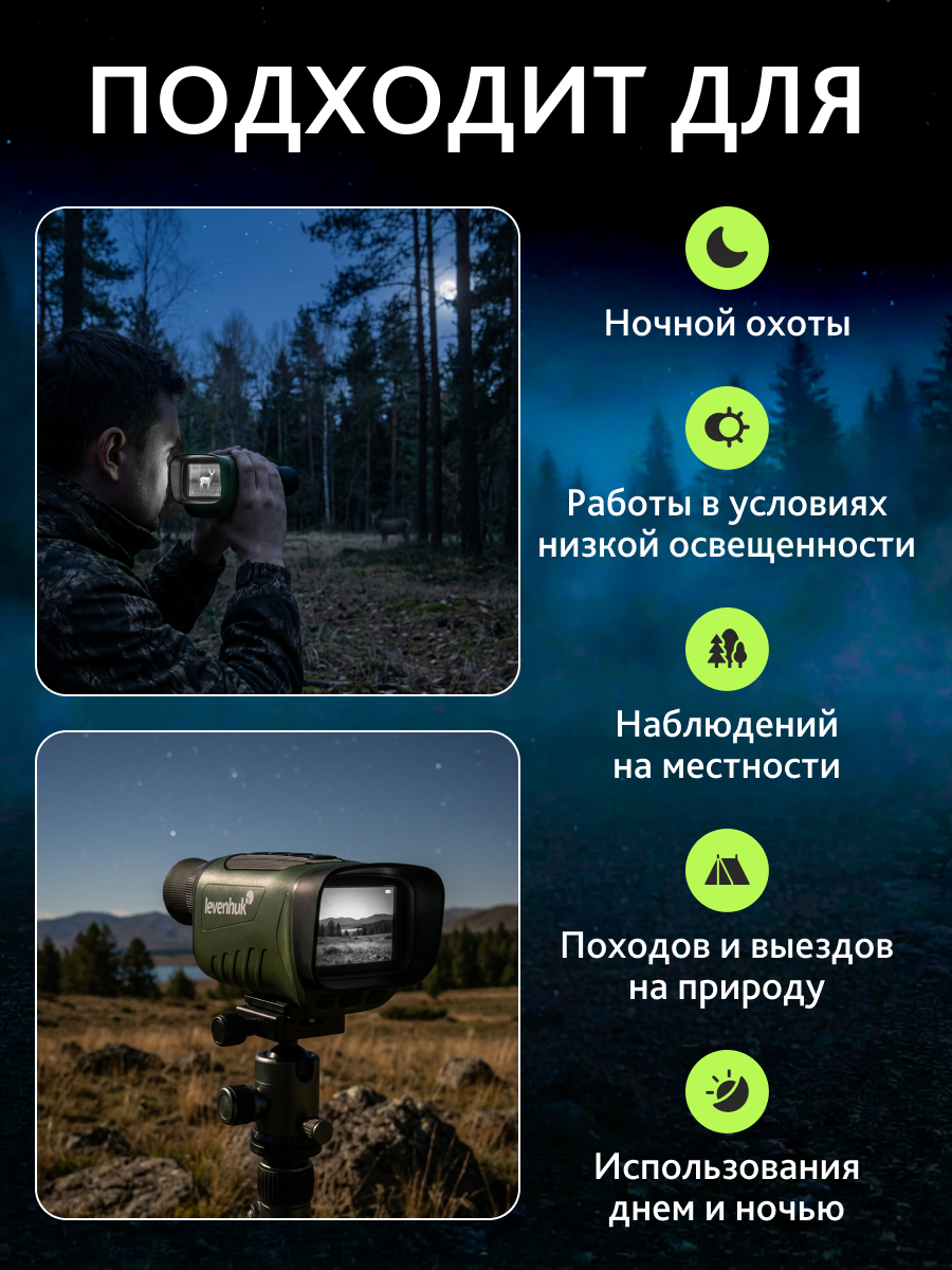 Монокуляр ночного видения Levenhuk Atom Digital DNM50 изображение