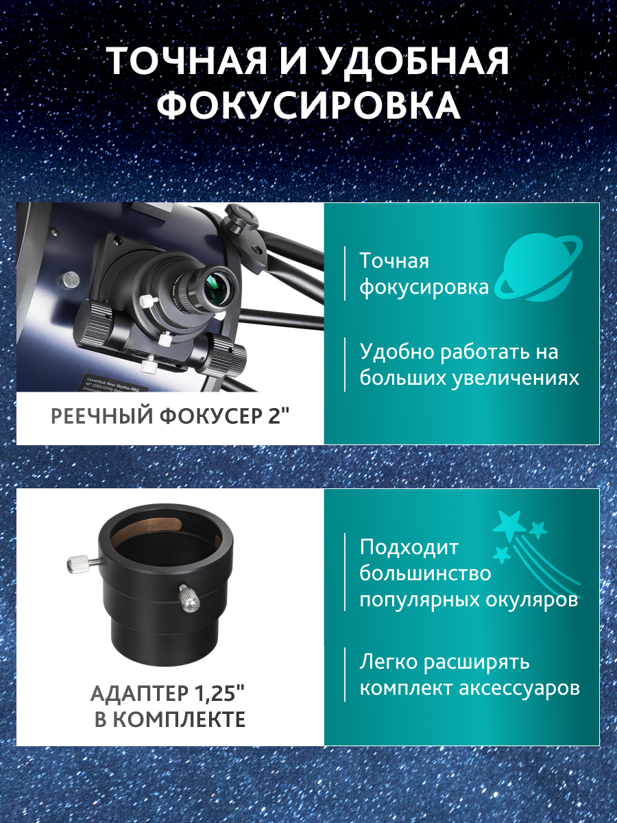 Телескоп Добсона Levenhuk New Skyline PRO 10" (250/1270) Retractable картинка