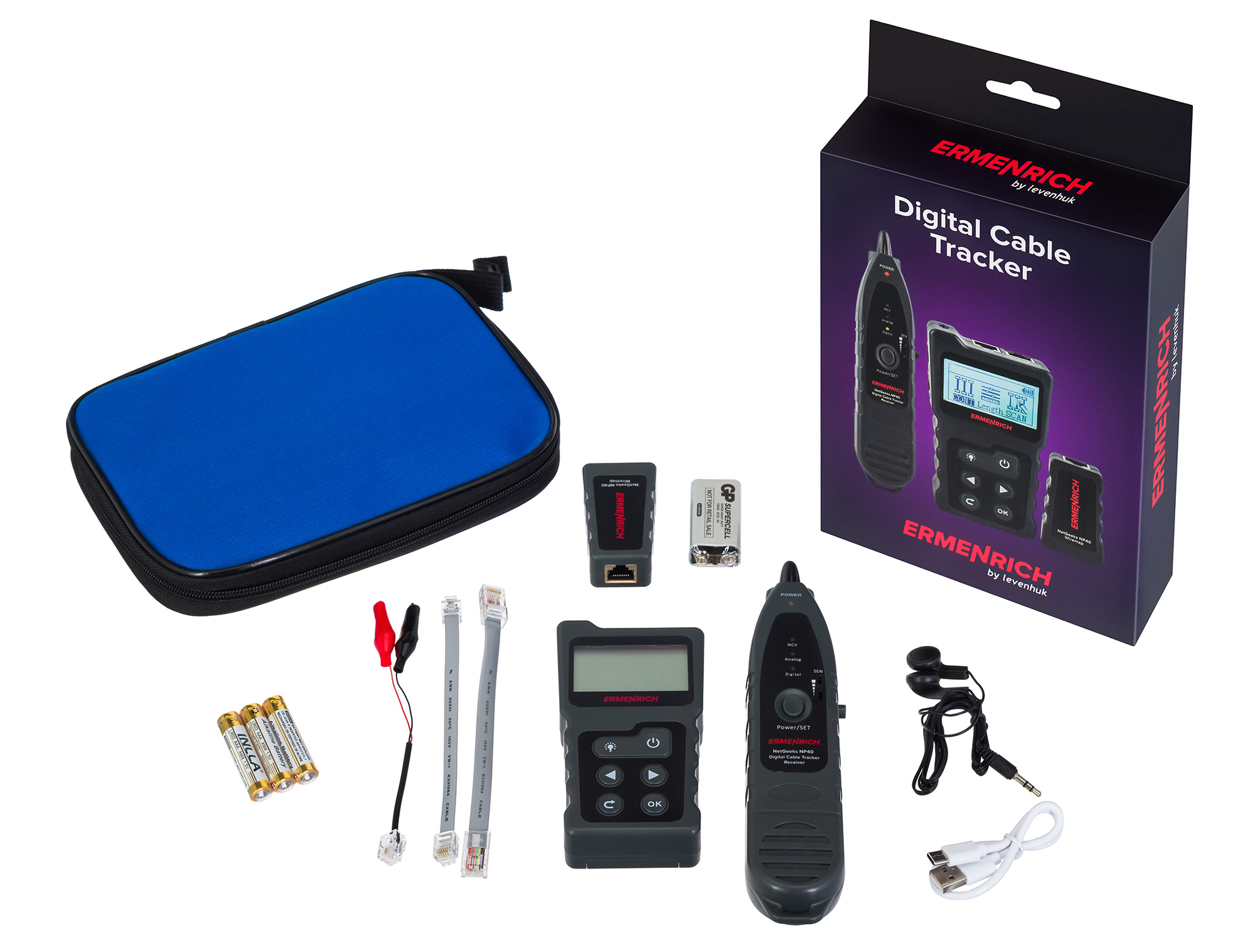 Многофункциональный кабельный тестер Ermenrich NetGeeks NP40 изображение