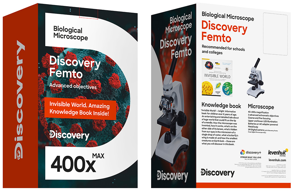 Микроскоп Levenhuk Discovery Femto Polar с книгой