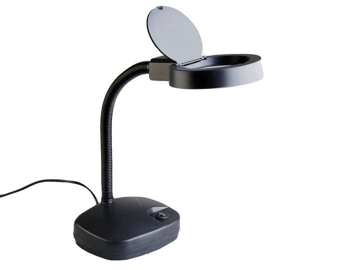 Лупа-лампа настольная Veber 3D/8D, 1,75х/3x, 86/21 мм, с подсветкой, черная (8611) 68375 - фото 1
