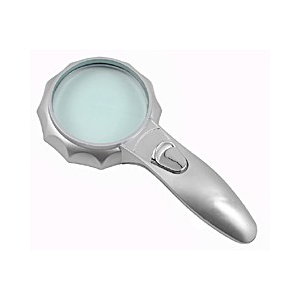 

Лупа Kromatech ручная граненая 4х, 75 мм, с подсветкой (6 LED), серебристая TH-600556