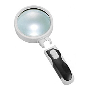 

Лупа Kromatech ручная круглая 5х, 90 мм, с подсветкой (2 LED), черно-белая 77390B