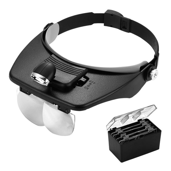 

Лупа Kromatech налобная 1,2/1,8/2,5/3,5x, с подсветкой (1 LED) MG81001-F
