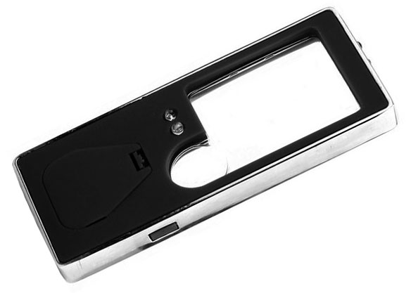 

Лупа Kromatech карманная 3/10x, с подсветкой, ультрафиолет (5 LED), черная TH-7007
