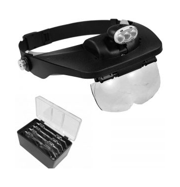 

Лупа Kromatech налобная 1,2/1,8/2,5/3,5x, с подсветкой (3 LED) MG81001-E