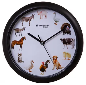 Часы настенные Bresser Junior, 25 см, с животными, изображение 1