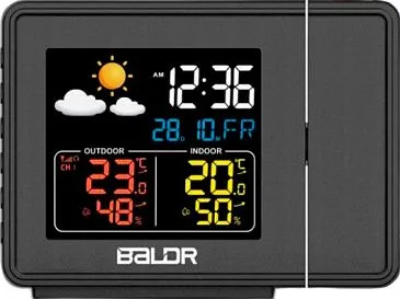 Часы проекционные BALDR B0367WST2H2R-V1 с датчиком, черные