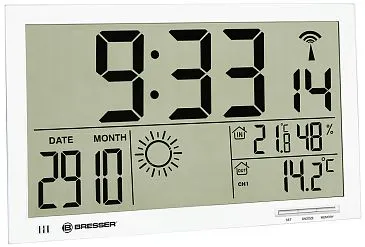 Метеостанция (настенные часы) Bresser MyTime Jumbo LCD, белая (выставочный образец)
