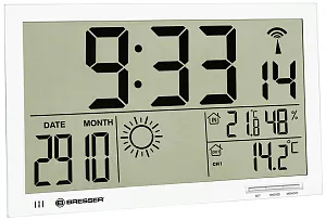 Метеостанция (настенные часы) Bresser MyTime Jumbo LCD, белая (выставочный образец), изображение 1