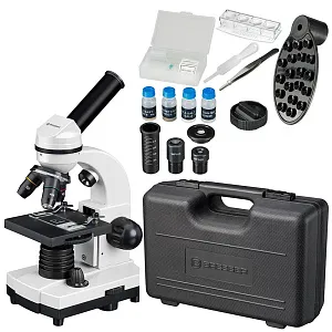 Микроскоп Bresser Junior Biolux SEL 40–1600x, белый, в кейсе (выставочный образец), изображение 1
