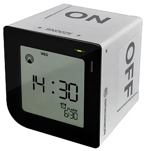 Часы настольные Bresser FlipMe Alarm Clock, серебристые (выставочный образец), изображение 1