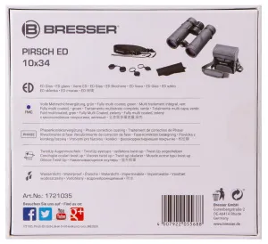 Бинокль Bresser Pirsch ED 10x34, изображение 14
