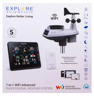Метеостанция Explore Scientific «7 в 1» Wi-Fi, профессиональная, черная, изображение 7