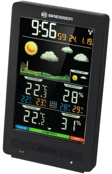 Метеостанция Bresser ClimaTemp WS с цветным дисплеем, черная, изображение 4