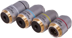 Набор планахроматических объективов Levenhuk MED 900 4x, 10x, 40xs, 100xs (масляный), изображение 3