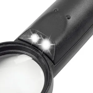 Лупа BRAUBERG ручная 8x, 37 мм, с подсветкой, черная (454127), изображение 2