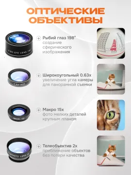 Набор объективов для смартфона Levenhuk Lens S7, изображение 5